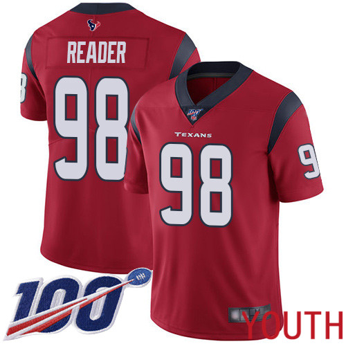 Houston Texans Limited Red Youth D J  Reader Alternate Jersey NFL Football #98 100th Season Vapor Untouchable